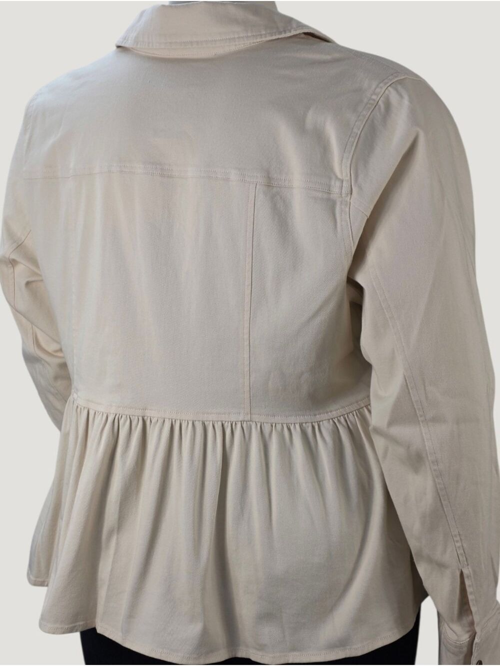 Torrid Birch Peplum Twill Jacket 2X Cream Stretch Utility NWT - Picture 6 of 12